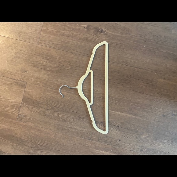 REAL SIMPLE velvet clothes hangers neutral beige with chrome hardware set of 50 - Picture 3 of 4